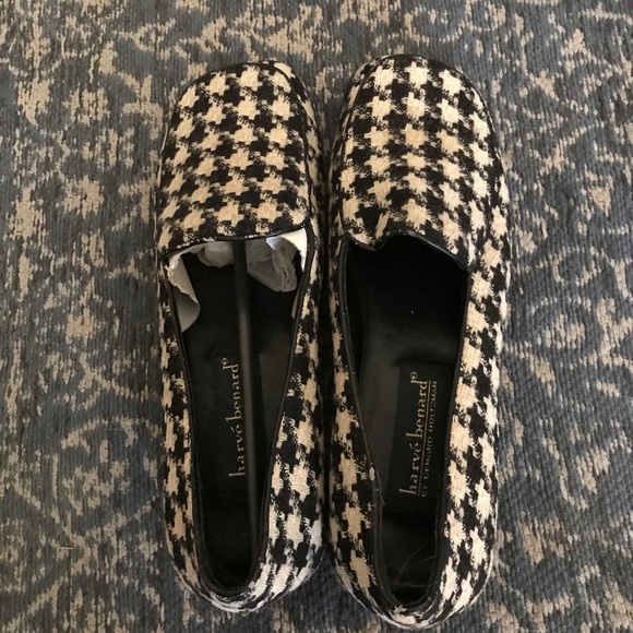 NWOT Vintage Black and White Houndstooth Slip On Loafers. - Picture 8 of 8